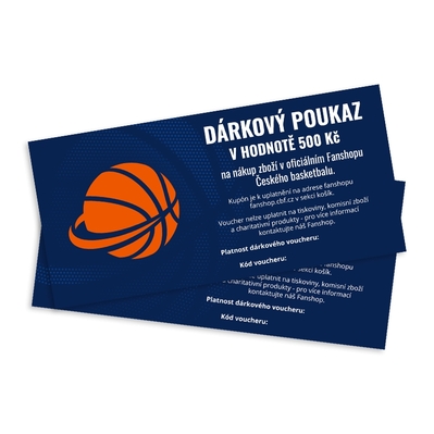 On-line dárkový poukaz v hodnotě 500 kč Český basket 